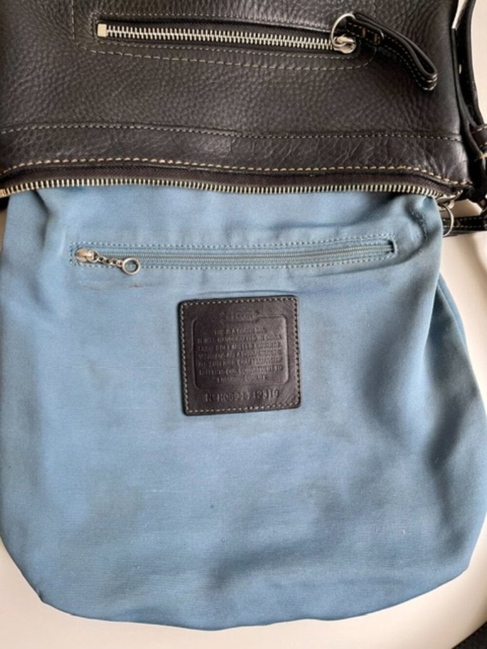 Coach Black Pebbled Black Leather Crossbody Bag - Picture 9 of 10
